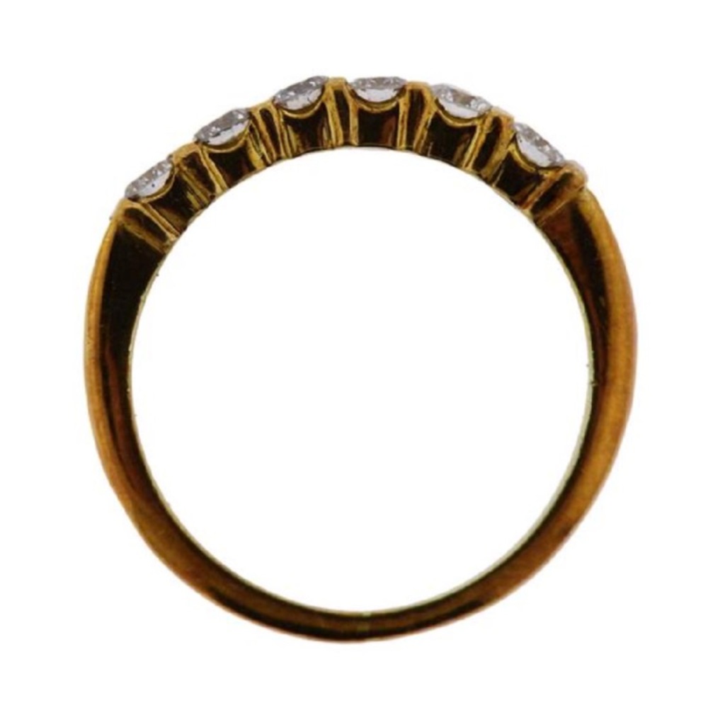 18k Gold Six Stone Diamond Band Ring - Picture 3 of 3